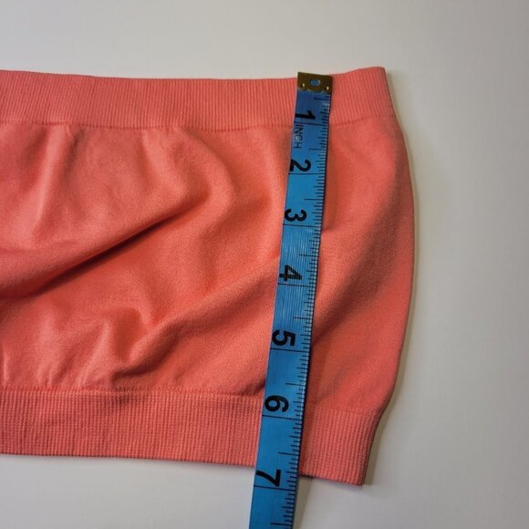 CORAL Crop Top Stretchy Ribbed Bandeau Tube Top - One Size- NEW - Picture 6 of 8